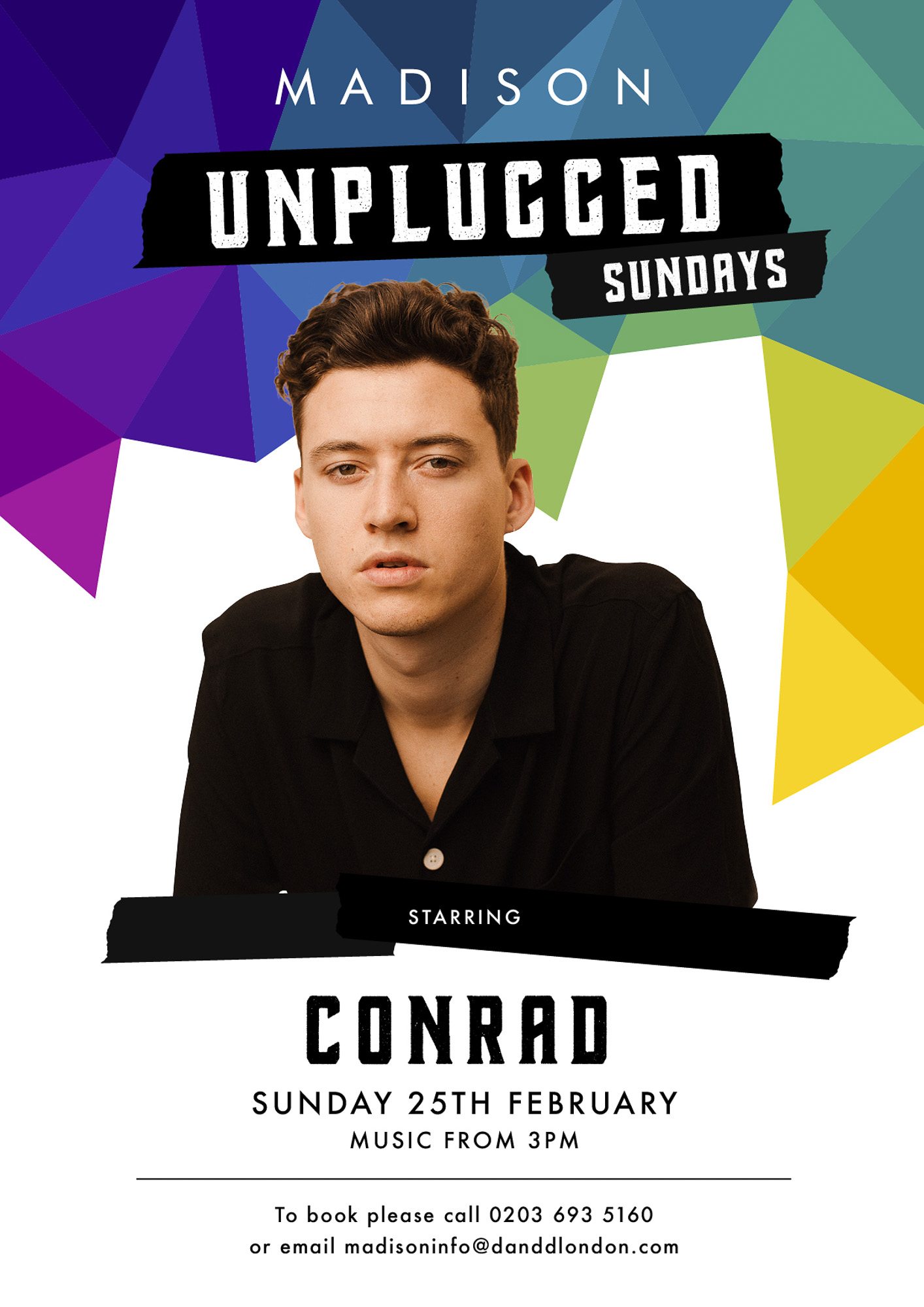 Conrad performing at Madison Unplugged Sundays in London