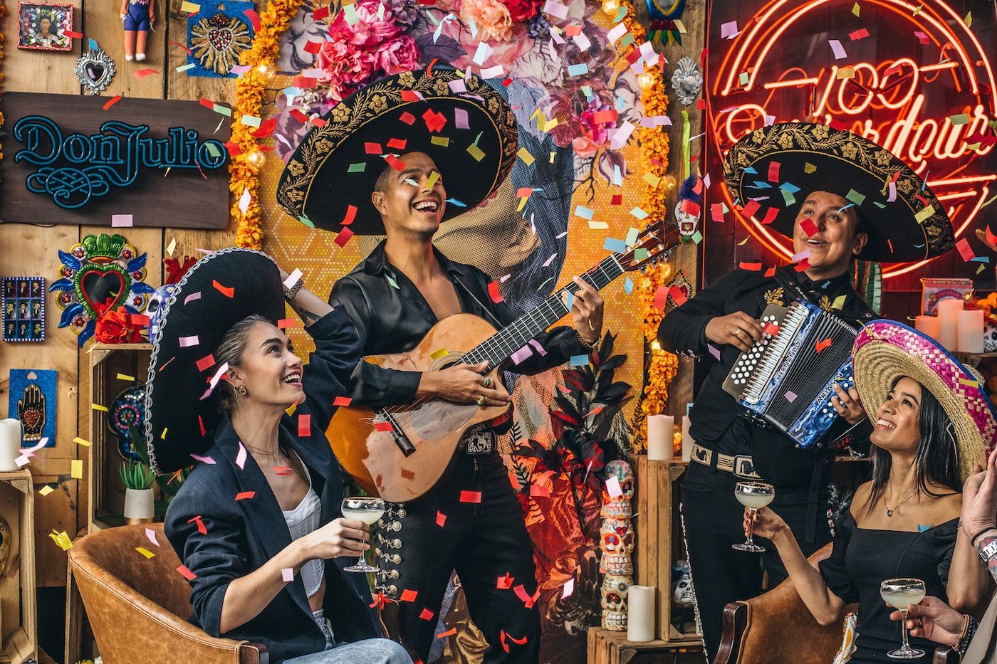 Mariachi musicians performing at a live event in London