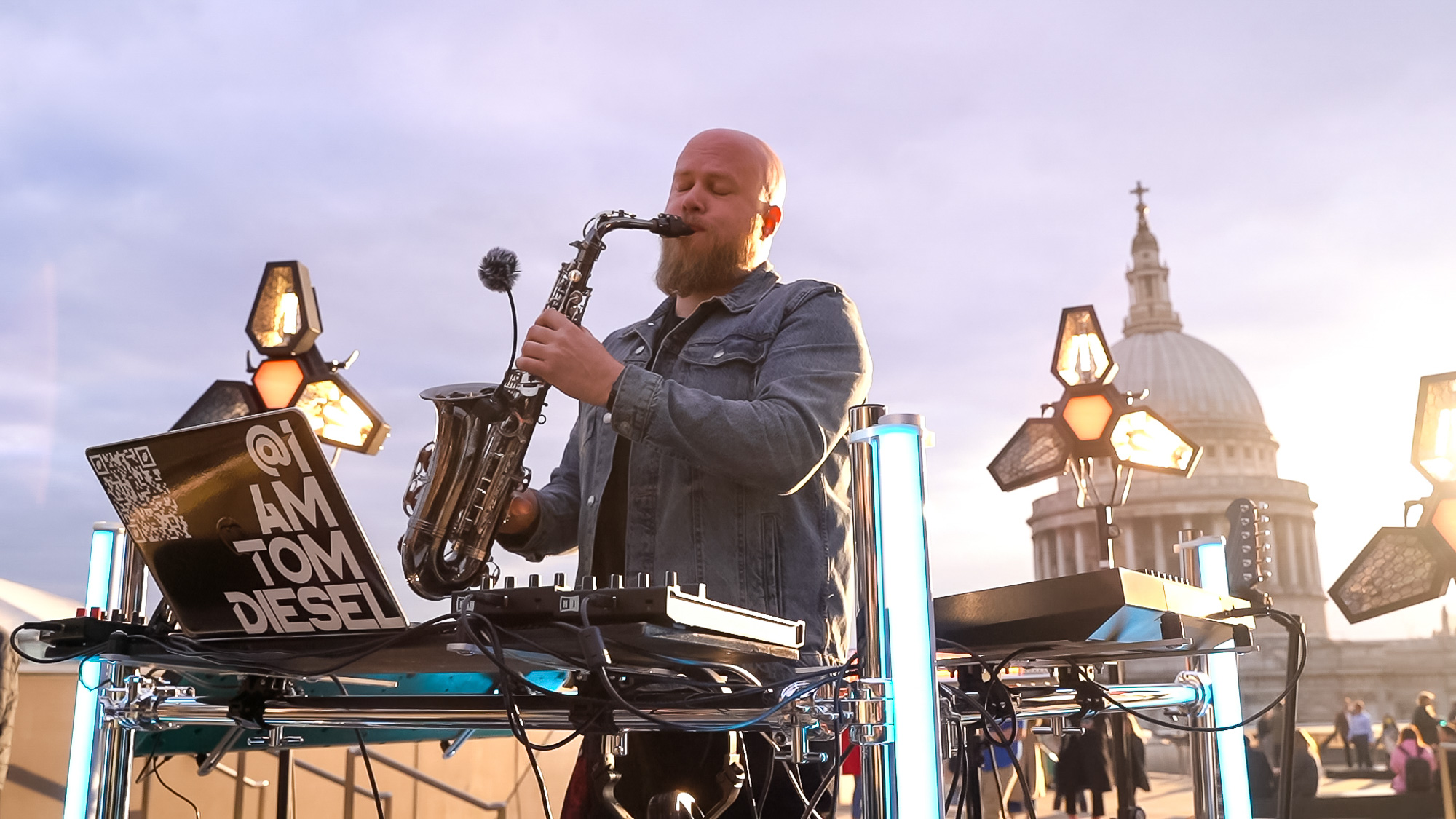 Tom Diesel performing as a DJ and musician in London