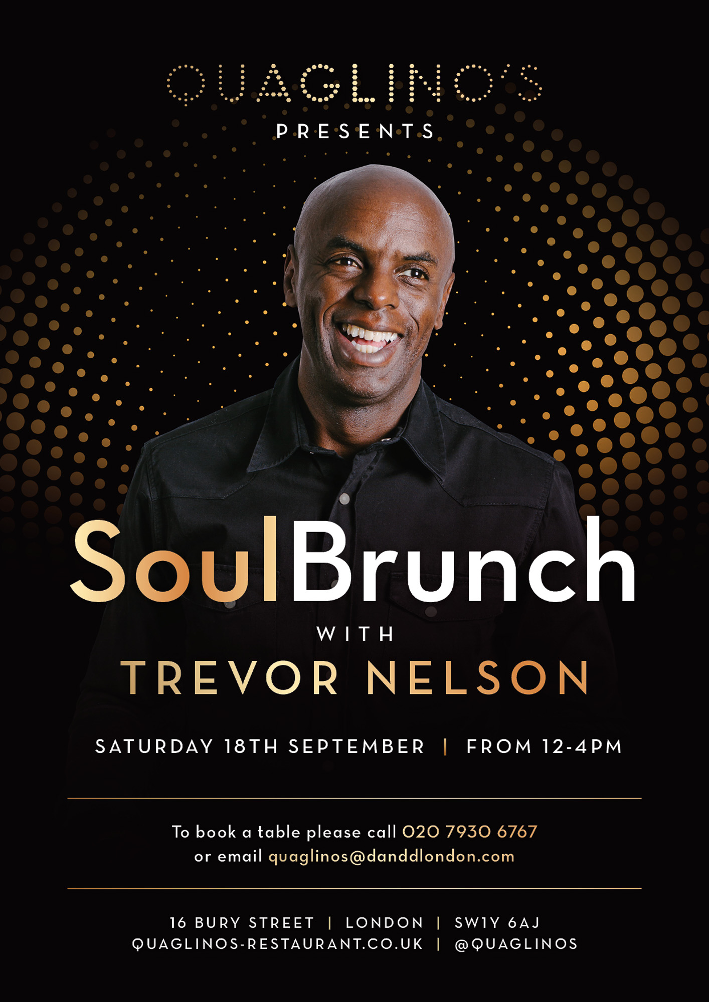 Soul Brunch with Trevor Nelson at Quaglino's in London